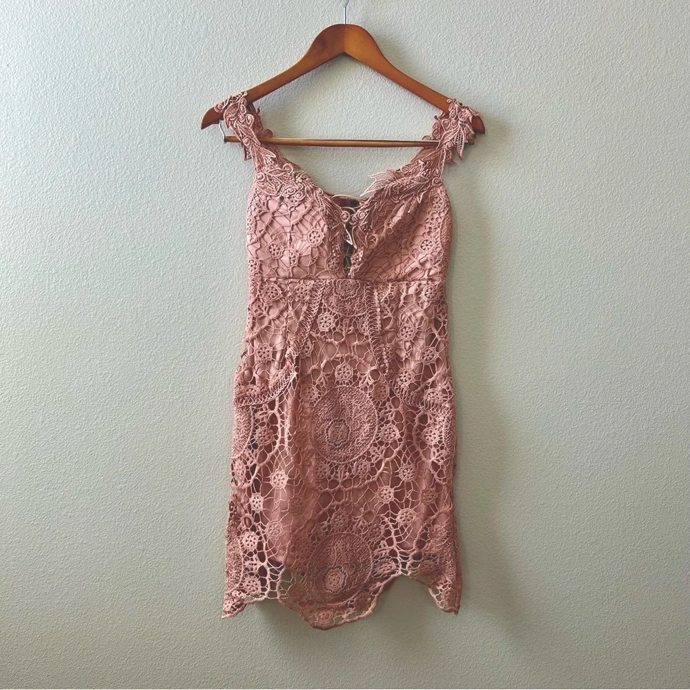 Fashion Nova Pink Lace Mini Dress - Picture 5 of 12